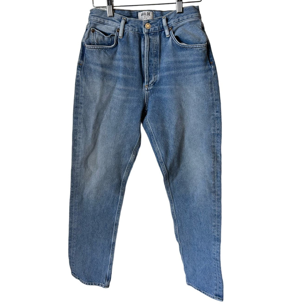 Agolde Remy High-Rise Straight Jeans Slim Button Fly Denim Blue Size 25 - Picture 4 of 8
